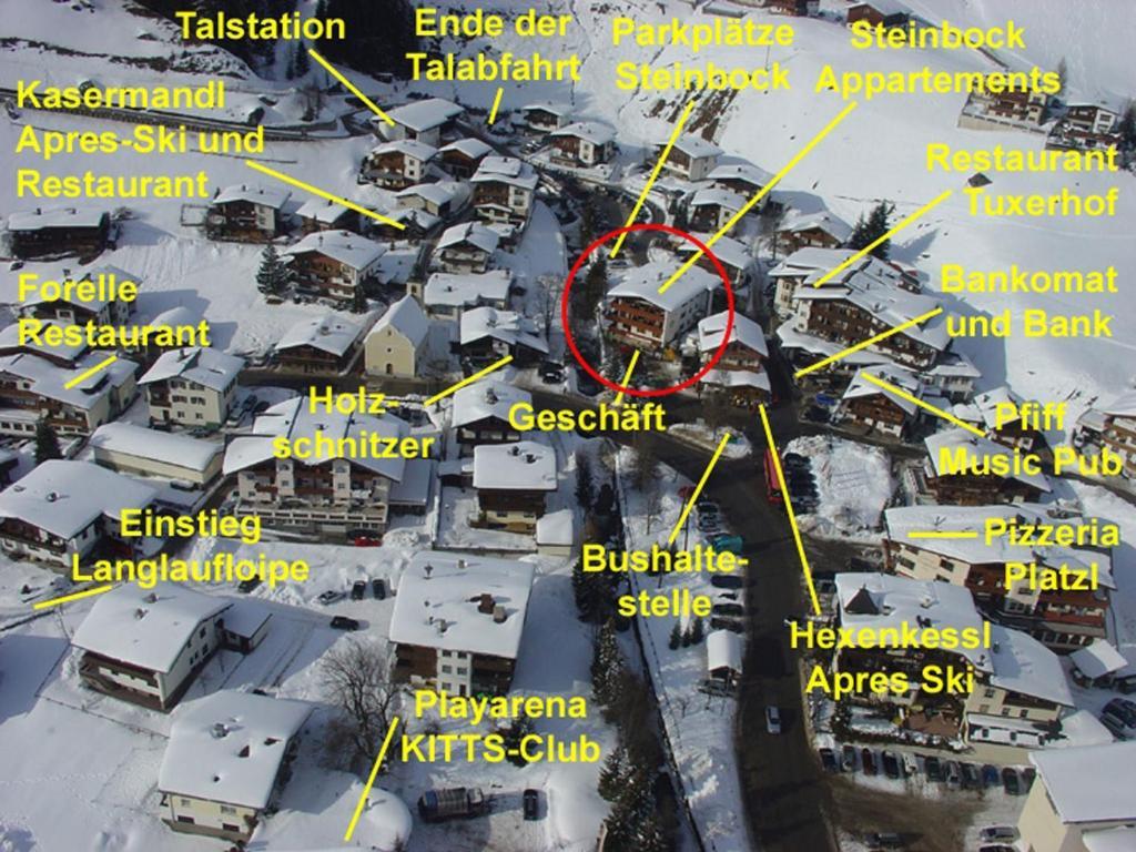 טוקס Appartements Steinbock - Ski-In & Ski-Out מראה חיצוני תמונה